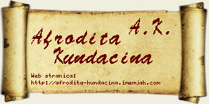 Afrodita Kundačina vizit kartica